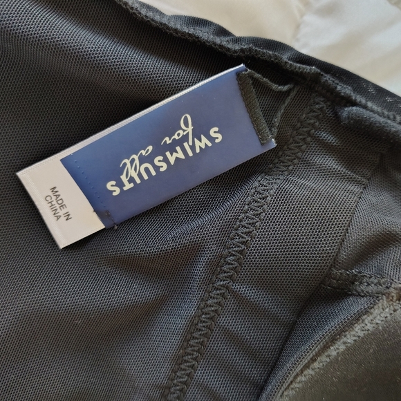 Swimsuits For All Black One Shoulder Gold Speckled One Piece Bathing Suit 16 - Picture 8 of 11